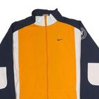 NIKE Mens Orange & Navy Athletic Zip Polyester Jacket XL Colourblock Casual