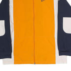 NIKE Mens Orange & Navy Athletic Zip Polyester Jacket XL Colourblock Casual