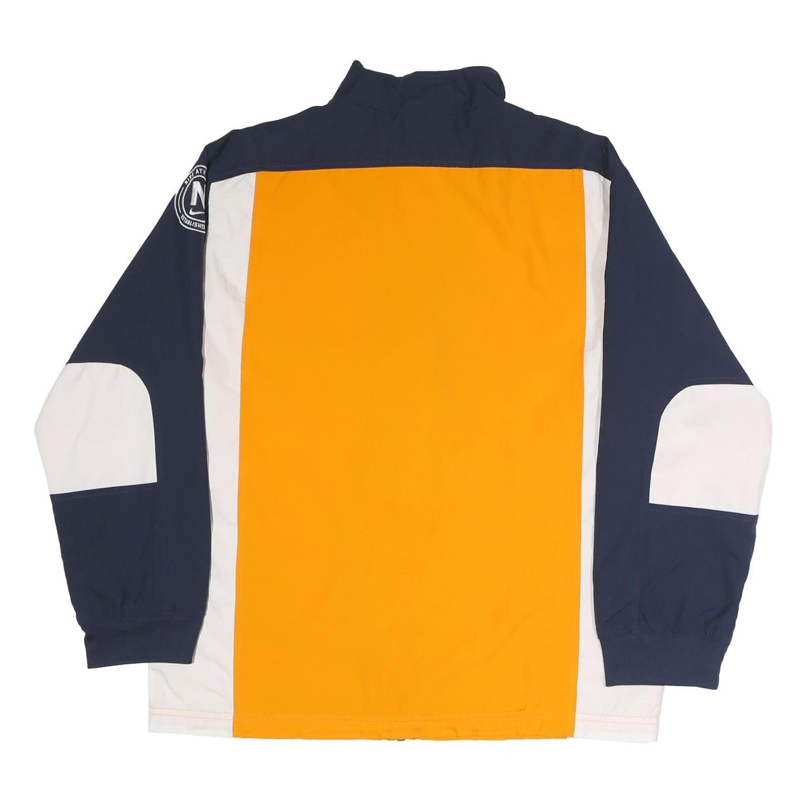 NIKE Mens Orange & Navy Athletic Zip Polyester Jacket XL Colourblock Casual