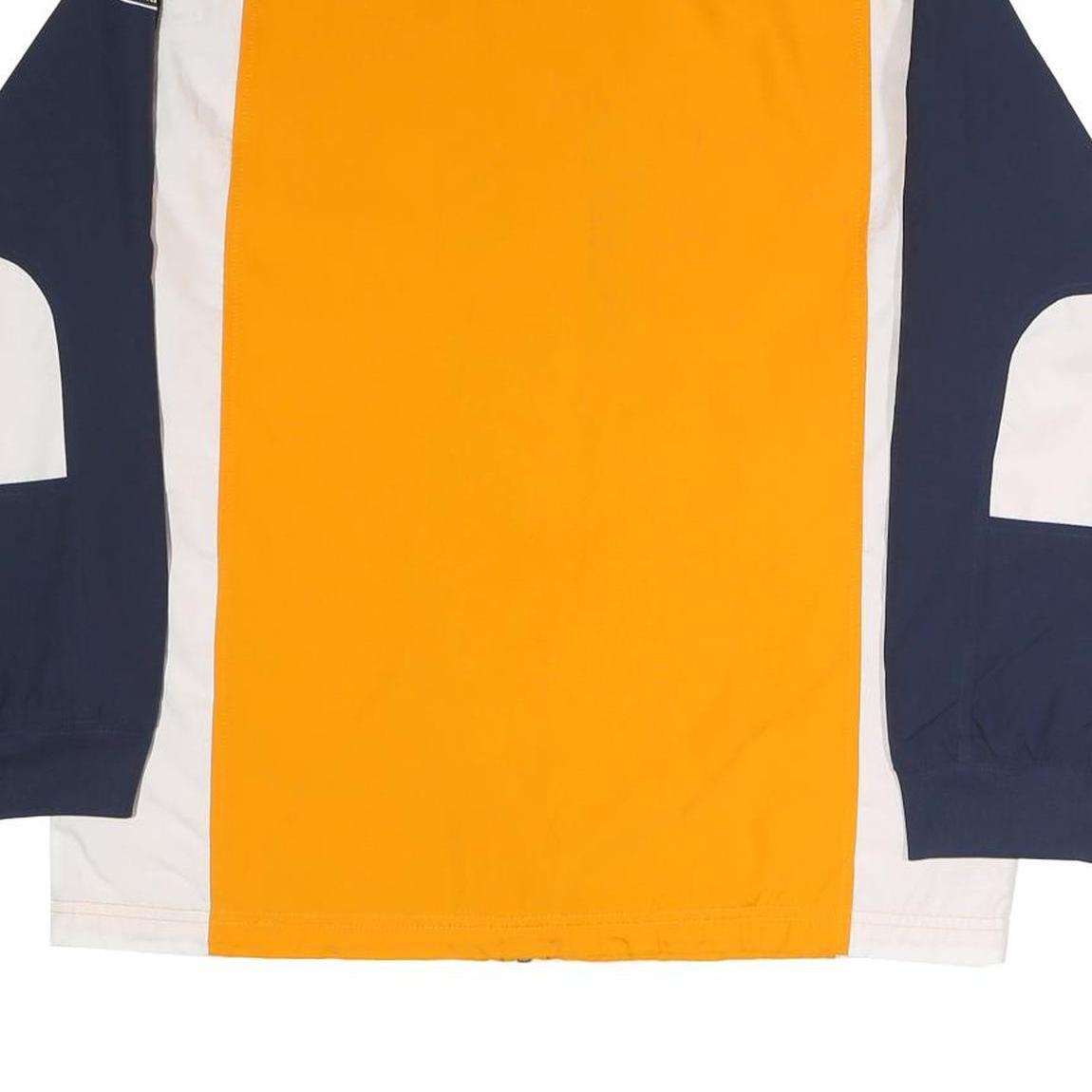 NIKE Mens Orange & Navy Athletic Zip Polyester Jacket XL Colourblock Casual