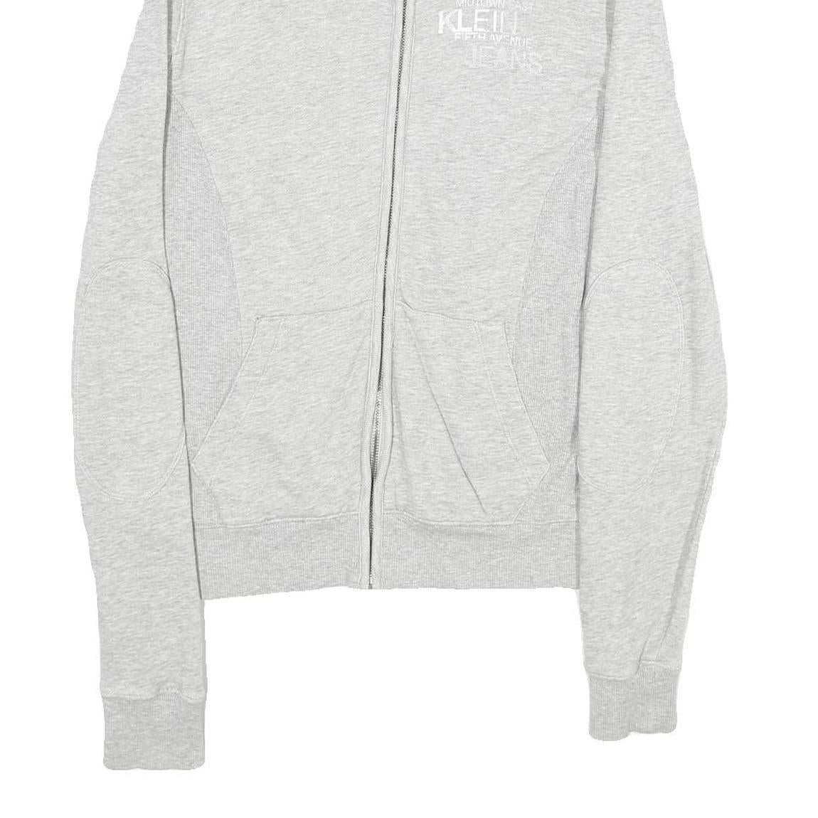 CALVIN KLEIN JEANS Mens Grey Cotton Blend Zip Sweatshirt M Casual Lightweight