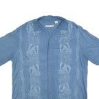 BATIK BAY Mens Blue Rayon Shirt L Hawaiian Style Relaxed Fit Summer Casual