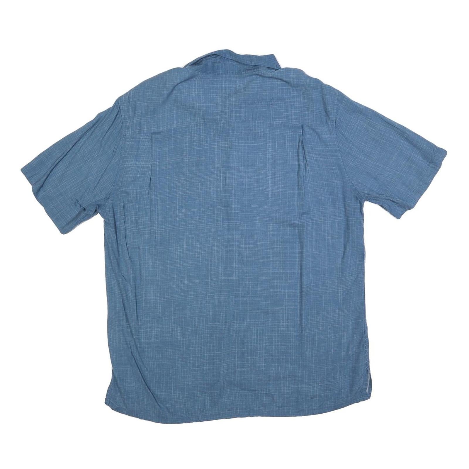 BATIK BAY Mens Blue Rayon Shirt L Hawaiian Style Relaxed Fit Summer Casual