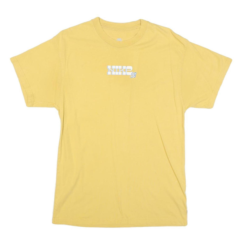 NIKE Mens Yellow Graphic T-Shirt L Short Sleeve Crew Neck Cotton Blend Casual