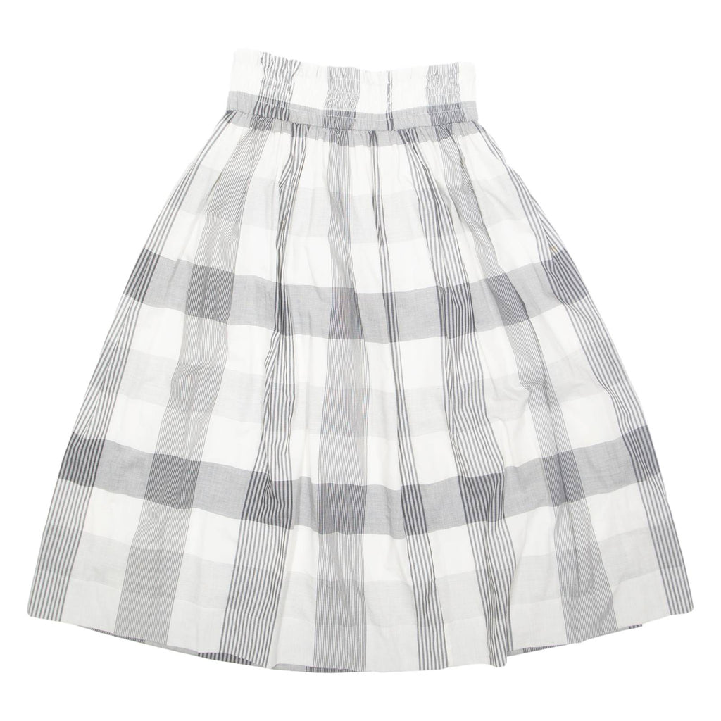 Womens A-Line Skirt White Midi Striped S