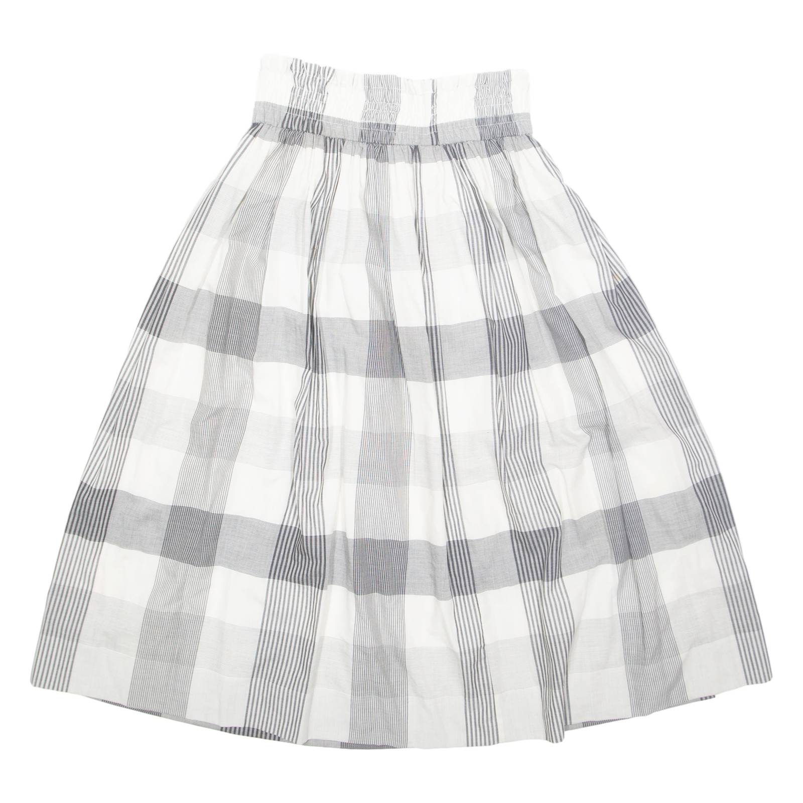 Womens A-Line Skirt White Midi Striped S