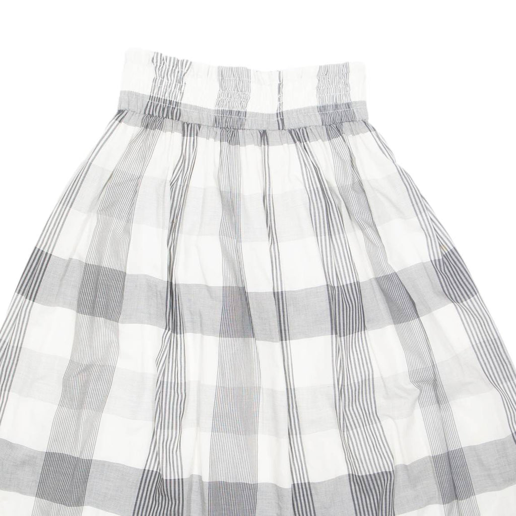 Womens A-Line Skirt White Midi Striped S