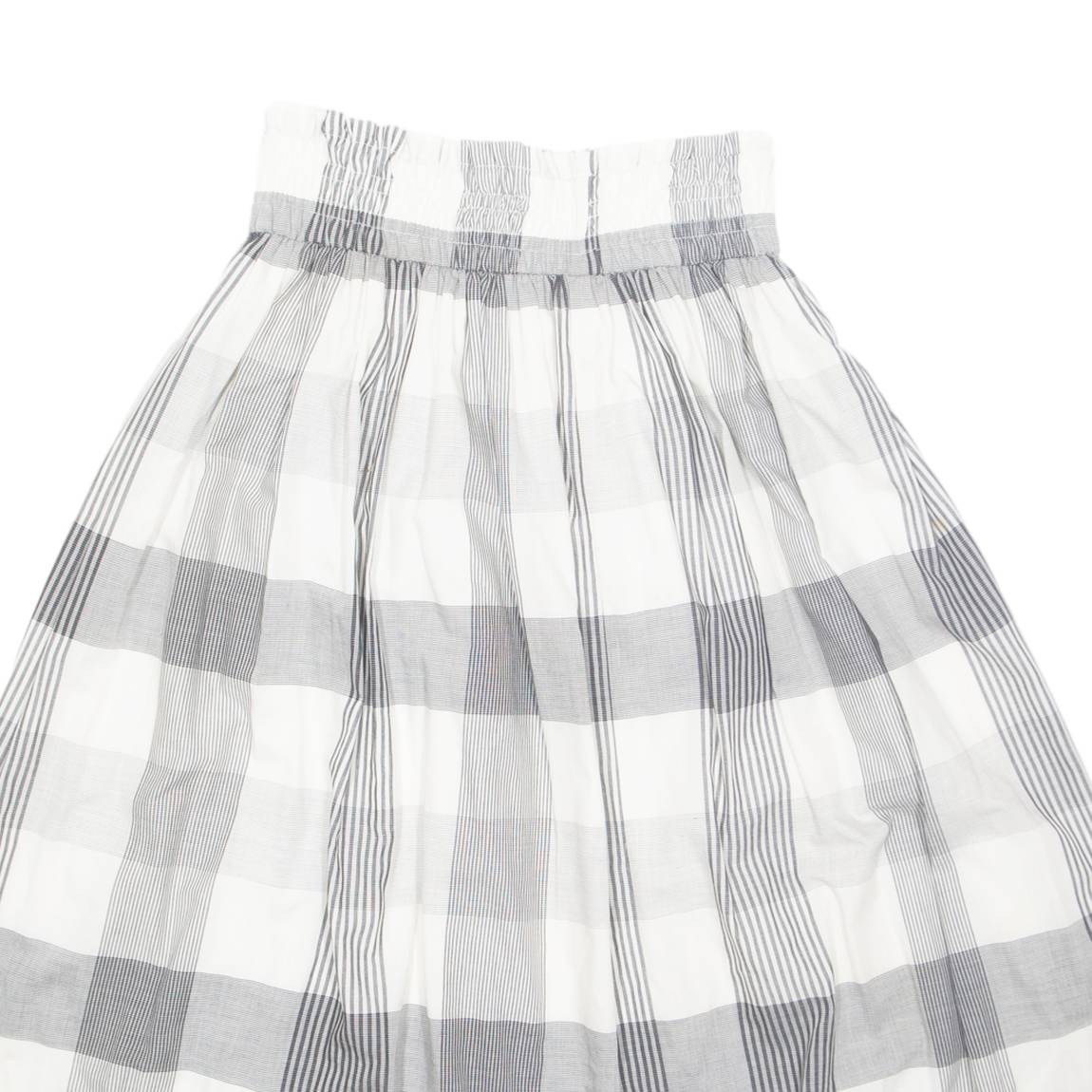 Womens A-Line Skirt White Midi Striped S