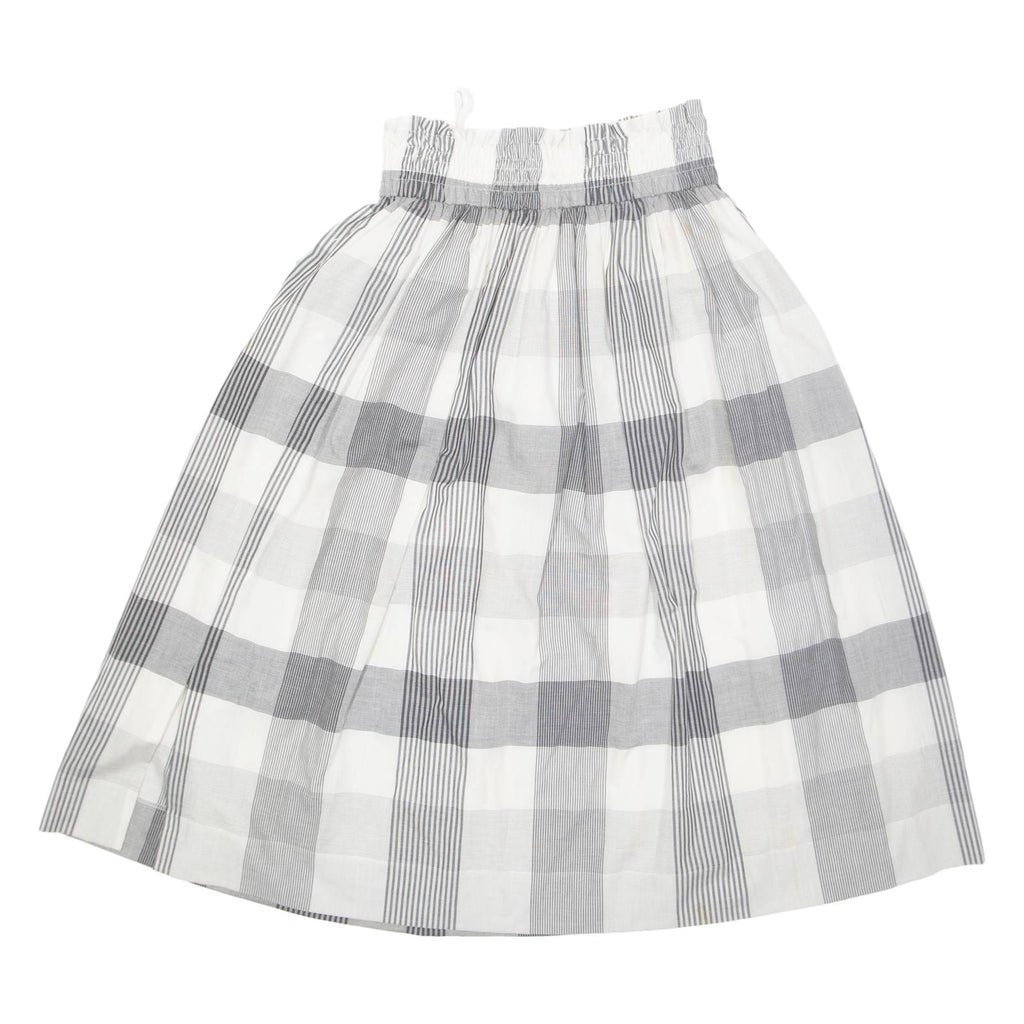 Womens A-Line Skirt White Midi Striped S