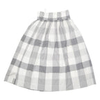 Womens A-Line Skirt White Midi Striped S