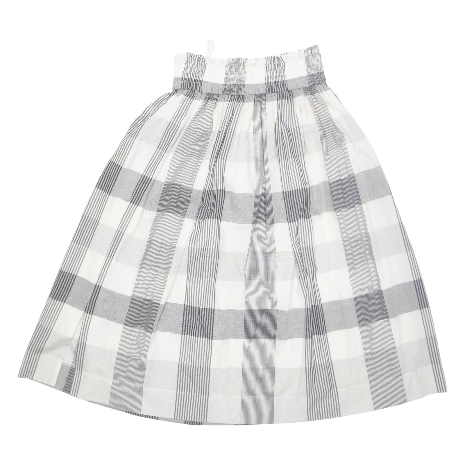Womens A-Line Skirt White Midi Striped S