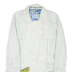 DESIGUAL Womens Jacket White Crazy Pattern L
