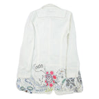 DESIGUAL Womens Jacket White Crazy Pattern L