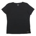 CALVIN KLEIN Womens Black Cotton Blend T-Shirt L Short Sleeve Crew Neck Plain