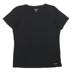 CALVIN KLEIN Womens Black Cotton Blend T-Shirt L Short Sleeve Crew Neck Plain