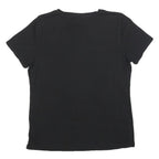 CALVIN KLEIN Womens Black Cotton Blend T-Shirt L Short Sleeve Crew Neck Plain