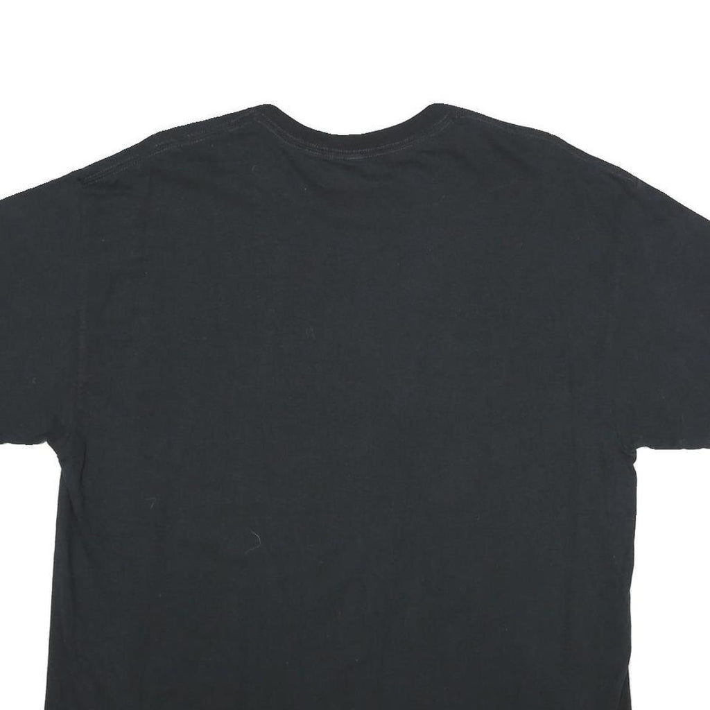 Mens Black Cotton Blend Graphic T-Shirt XL Short Sleeve Crew Neck Baseball Print