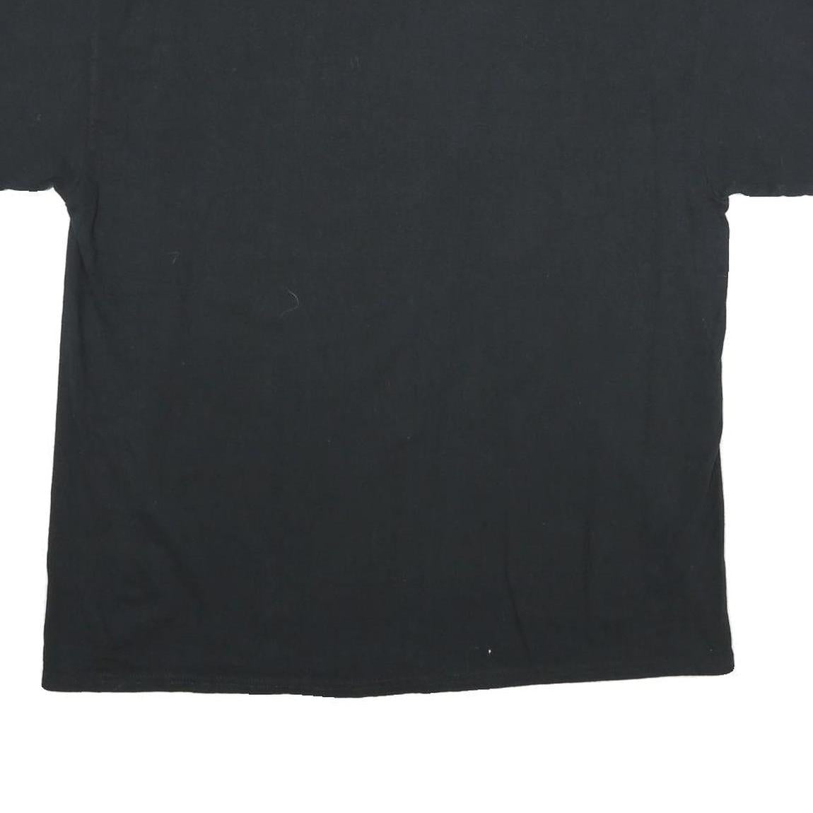 Mens Black Cotton Blend Graphic T-Shirt XL Short Sleeve Crew Neck Baseball Print