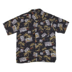 WFF Mens Hawaiian Shirt Black Floral M
