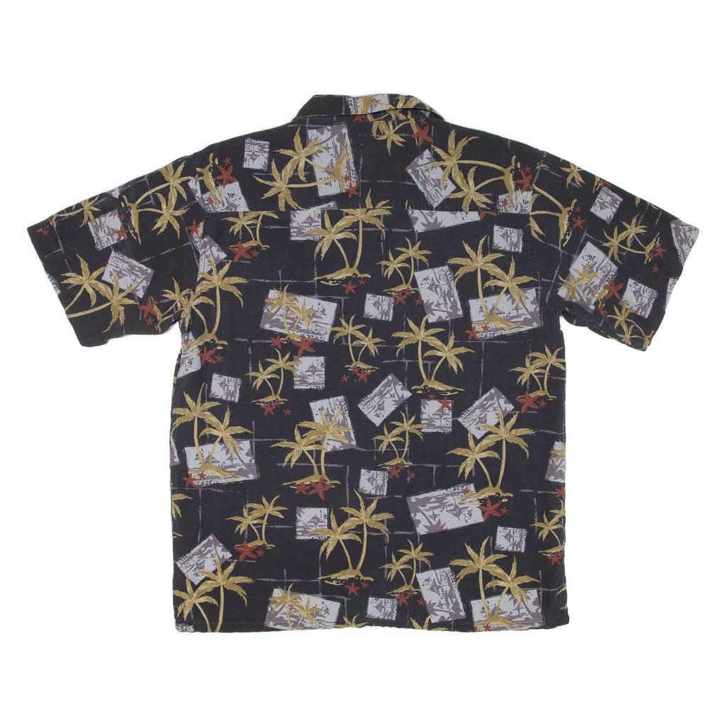 WFF Mens Hawaiian Shirt Black Floral M