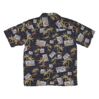 WFF Mens Hawaiian Shirt Black Floral M