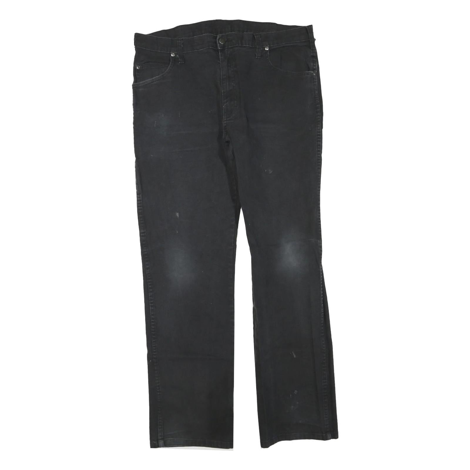 DICKIES Womens Jeans Black Regular Straight Denim W38 L32 Workwear Zip Closure