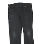 DICKIES Womens Jeans Black Regular Straight Denim W38 L32 Workwear Zip Closure