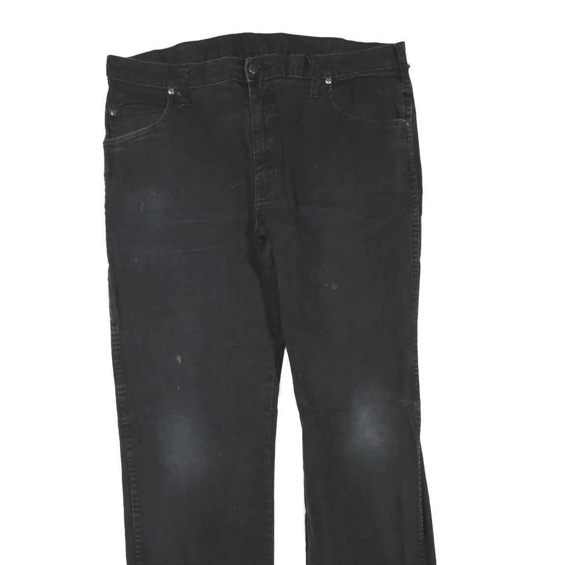 DICKIES Womens Jeans Black Regular Straight Denim W38 L32 Workwear Zip Closure