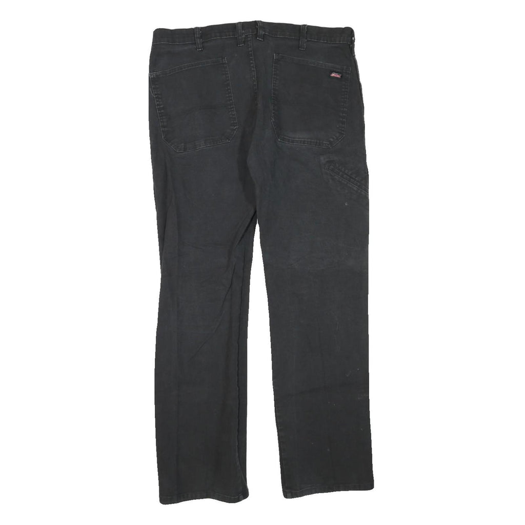 DICKIES Womens Jeans Black Regular Straight Denim W38 L32 Workwear Zip Closure