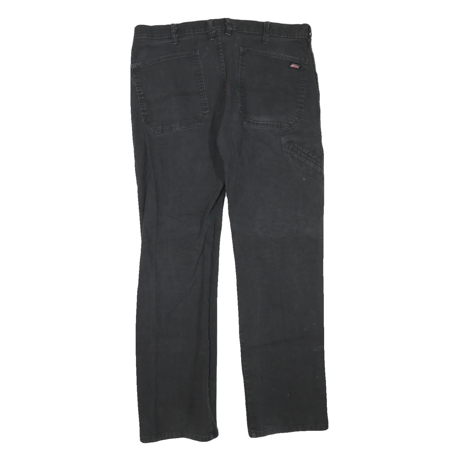 DICKIES Womens Jeans Black Regular Straight Denim W38 L32 Workwear Zip Closure