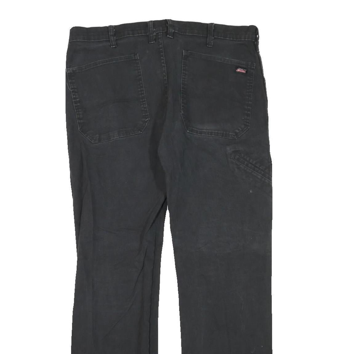 DICKIES Womens Jeans Black Regular Straight Denim W38 L32 Workwear Zip Closure