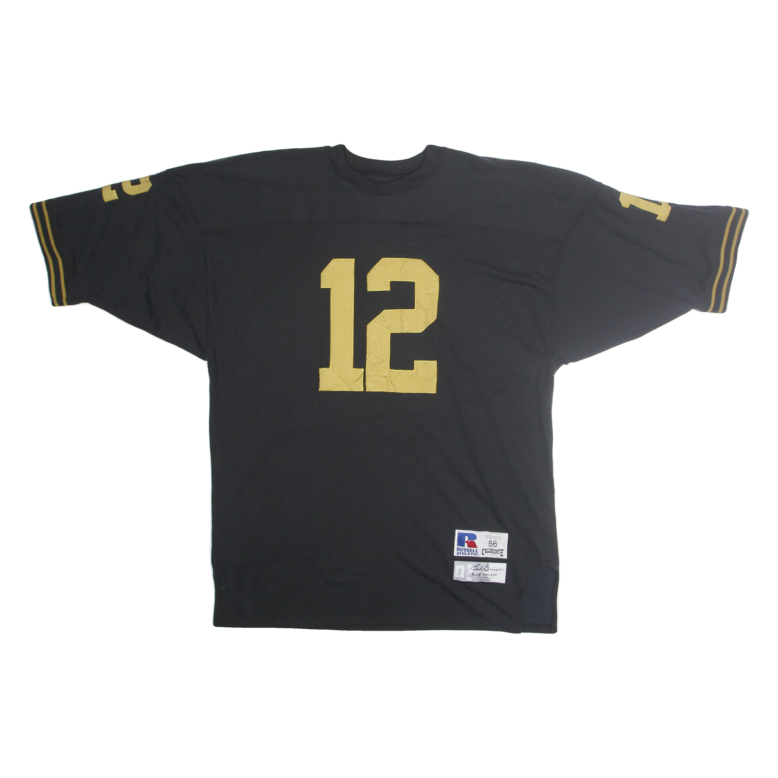 COLLEGIATE Mens Black & Gold Football Shirt One Size Short Sleeve Crew Neck