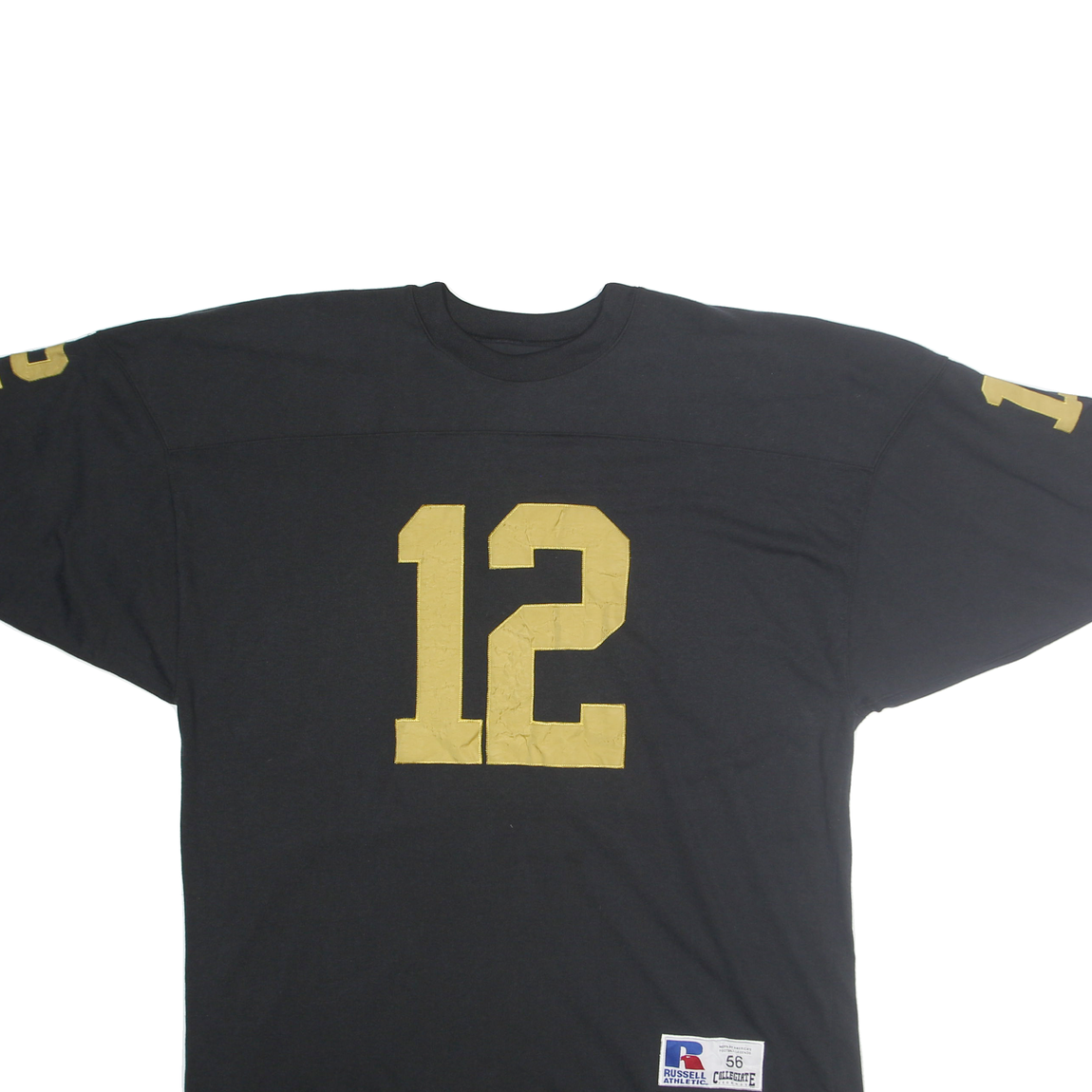 COLLEGIATE Mens Black & Gold Football Shirt One Size Short Sleeve Crew Neck