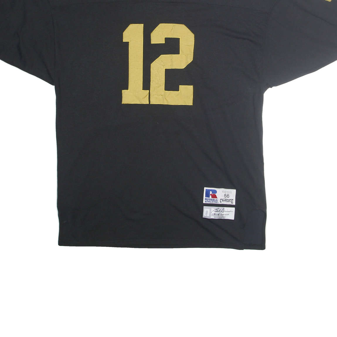 COLLEGIATE Mens Black & Gold Football Shirt One Size Short Sleeve Crew Neck
