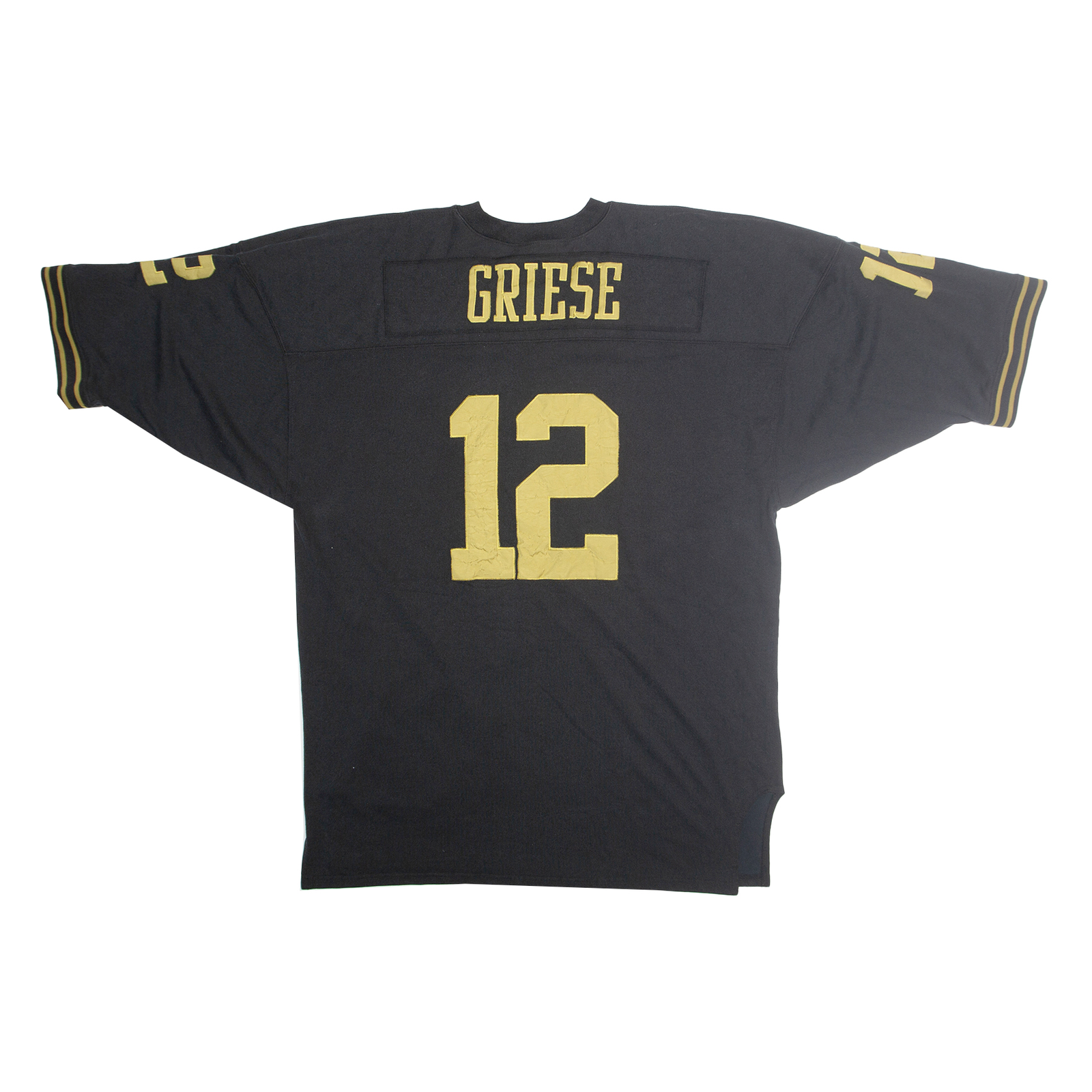 COLLEGIATE Mens Black & Gold Football Shirt One Size Short Sleeve Crew Neck