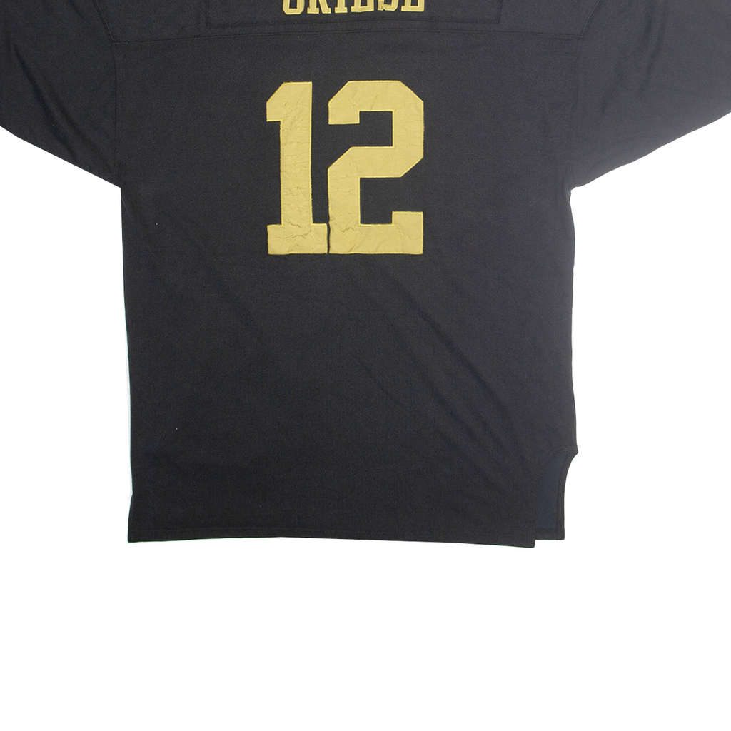 COLLEGIATE Mens Black & Gold Football Shirt One Size Short Sleeve Crew Neck