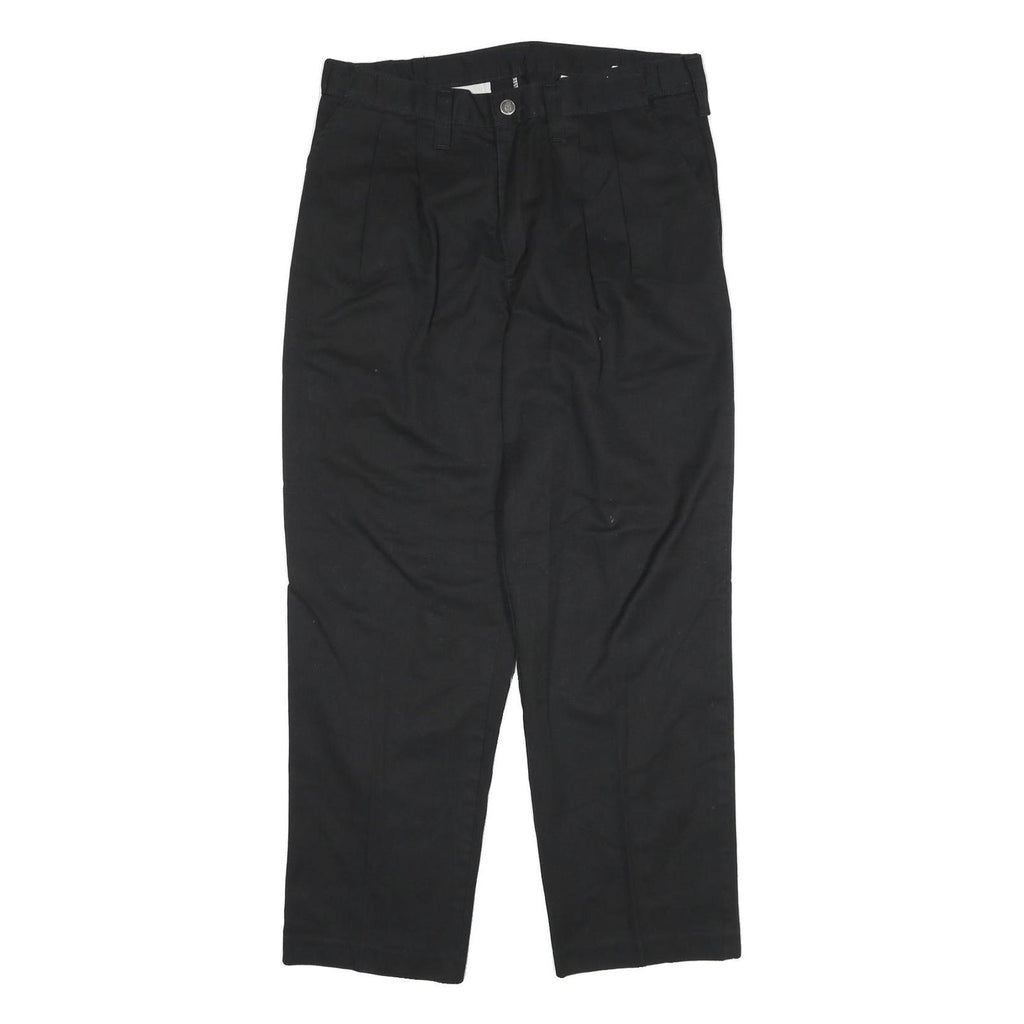 DICKIES Mens Cotton Blend Black Relaxed Straight Trousers W32 L29 Workwear Zip