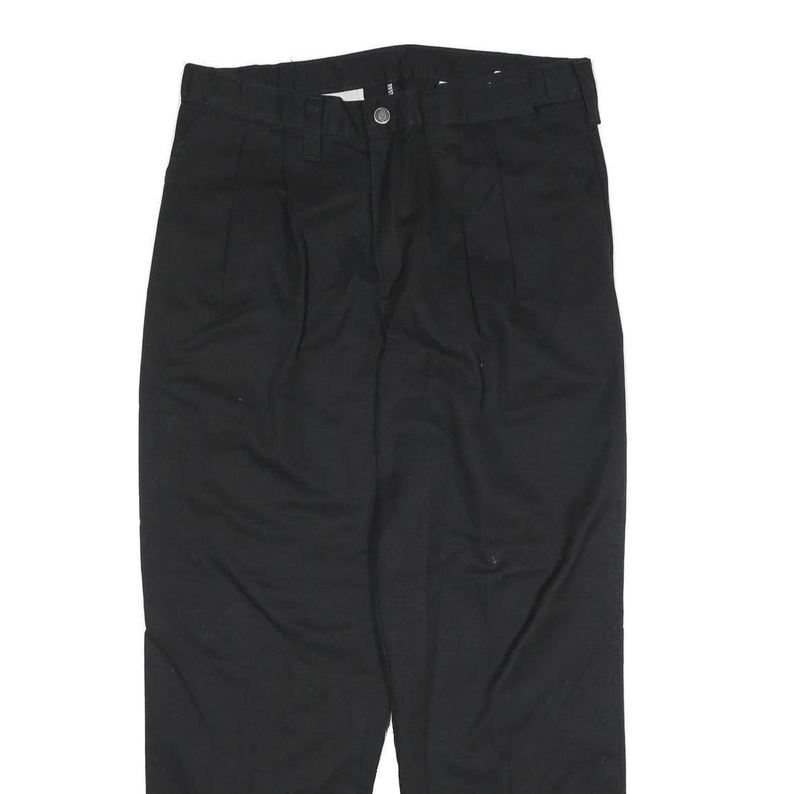 DICKIES Mens Cotton Blend Black Relaxed Straight Trousers W32 L29 Workwear Zip