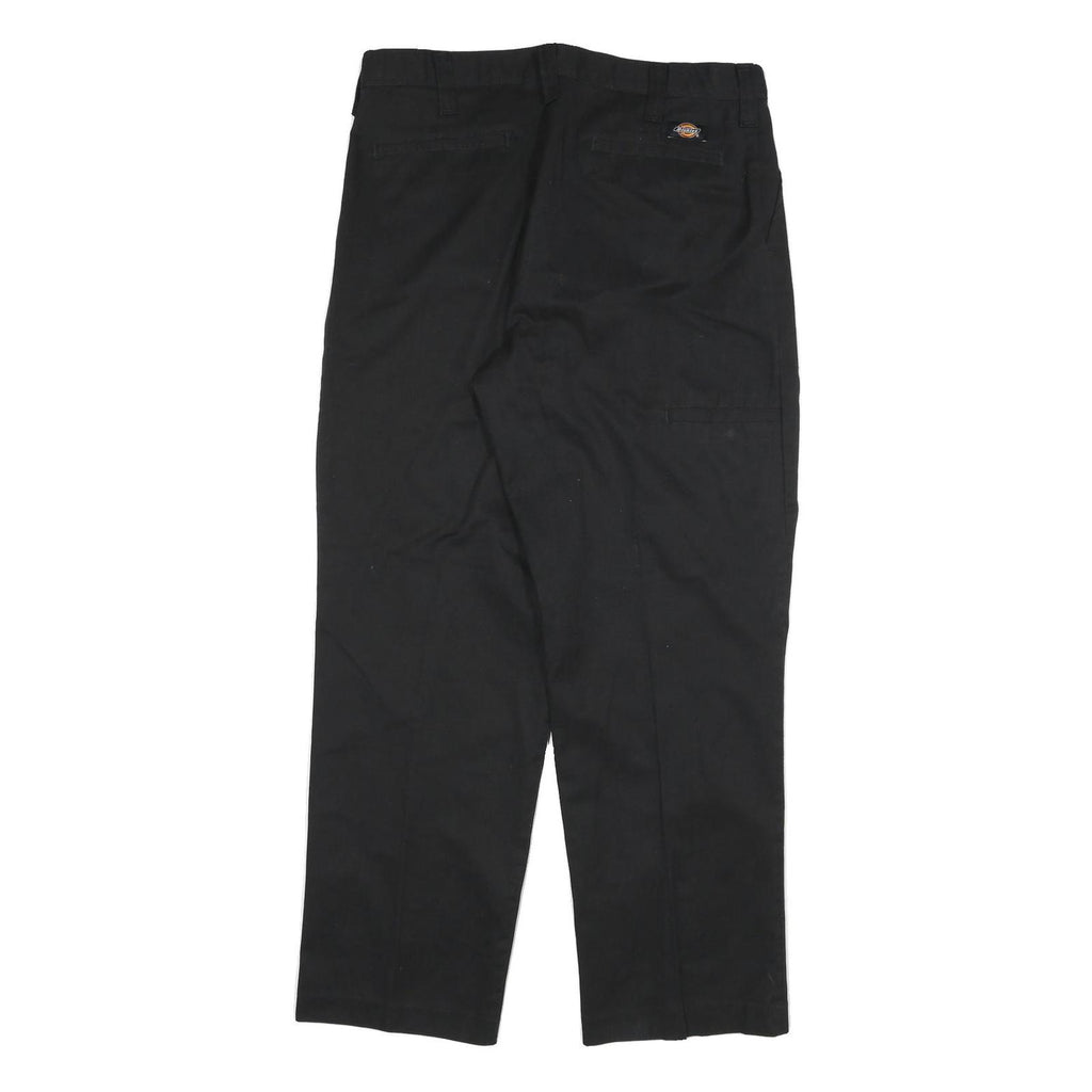DICKIES Mens Cotton Blend Black Relaxed Straight Trousers W32 L29 Workwear Zip