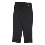 DICKIES Mens Cotton Blend Black Relaxed Straight Trousers W32 L29 Workwear Zip