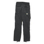 CARHARTT Mens Black Regular Fit Straight Cargo Trousers W28 L32 Workwear Zip