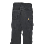 CARHARTT Mens Black Regular Fit Straight Cargo Trousers W28 L32 Workwear Zip