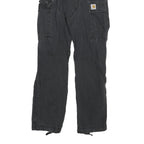 CARHARTT Mens Black Regular Fit Straight Cargo Trousers W28 L32 Workwear Zip