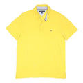 TOMMY HILFIGER Mens Yellow Short Sleeve Plain L Cotton Blend Polo Shirt Classic