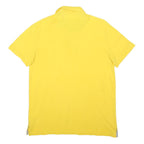 TOMMY HILFIGER Mens Yellow Short Sleeve Plain L Cotton Blend Polo Shirt Classic