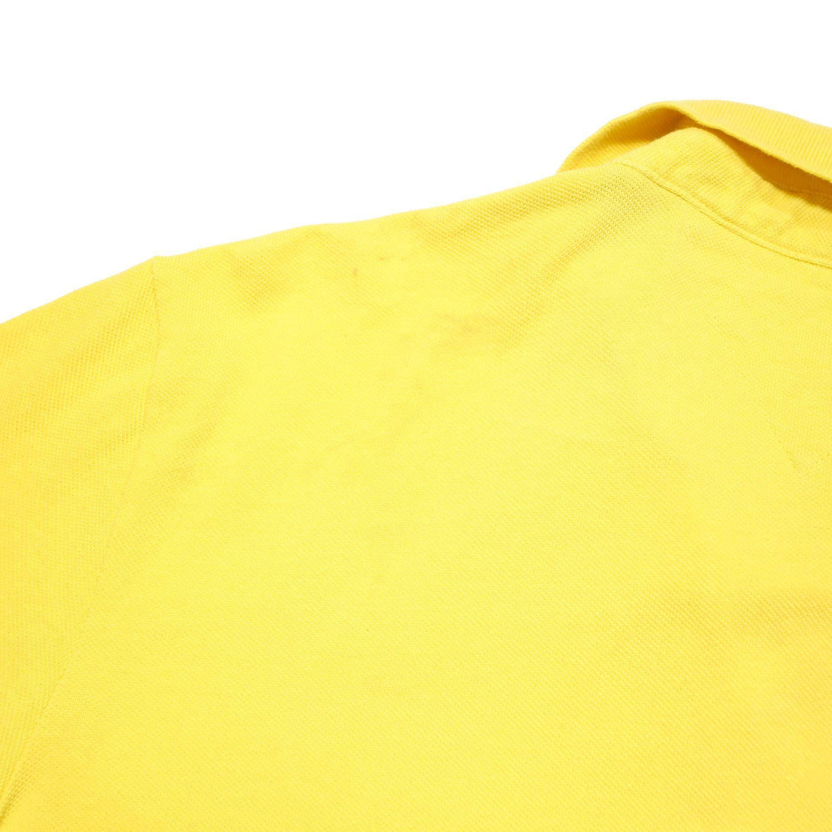 TOMMY HILFIGER Mens Yellow Short Sleeve Plain L Cotton Blend Polo Shirt Classic