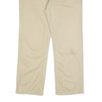 TOMMY HILFIGER Mens Cotton Beige Regular Straight Trousers W34 L30 Casual Zip