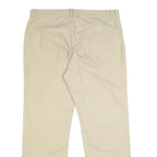 TOMMY HILFIGER Mens Cotton Beige Regular Straight Trousers W34 L30 Casual Zip