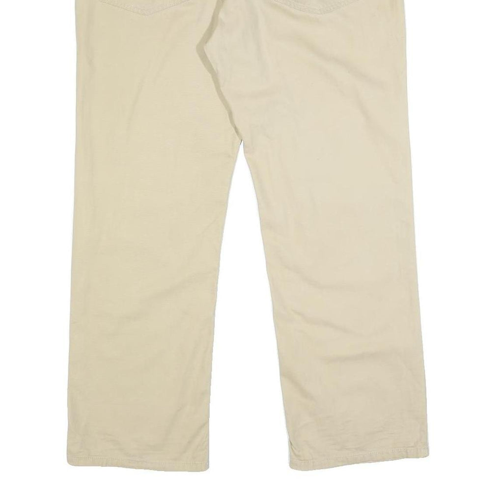 TOMMY HILFIGER Mens Cotton Beige Regular Straight Trousers W34 L30 Casual Zip