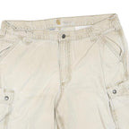 CARHARTT Mens Cargo Shorts Beige XL W38 Cotton Blend Durable Workwear